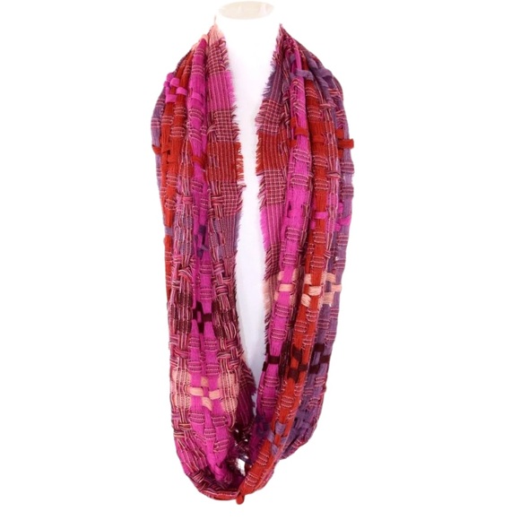 Lattice Weave Pink Purple Infinity Scarf - Picture 3 of 5